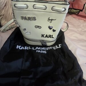 Karl Lagerfeld Cream Bucket Bag